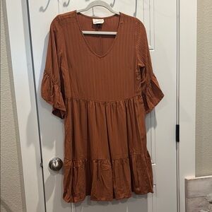 Universal Thread Brown Ruffled Tunic Top/dress